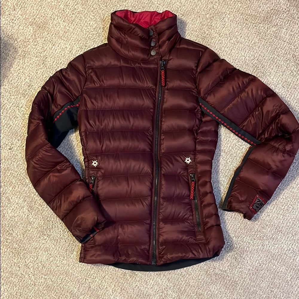 Women's Burgundy Puffer Jacket